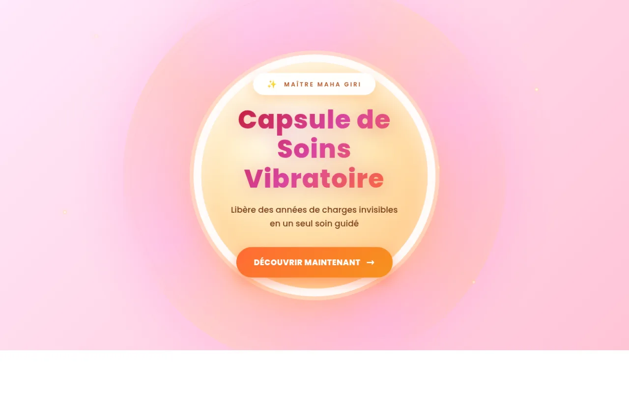 Capsule de Soins Vibratoire — page d'accueil